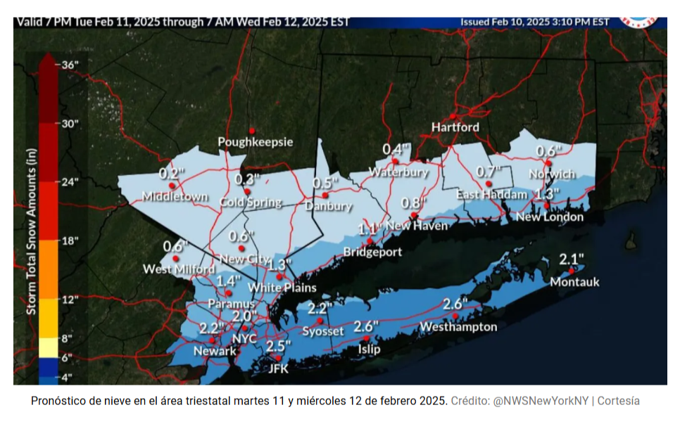3 tormentas esta semana: más nieve en Nueva York