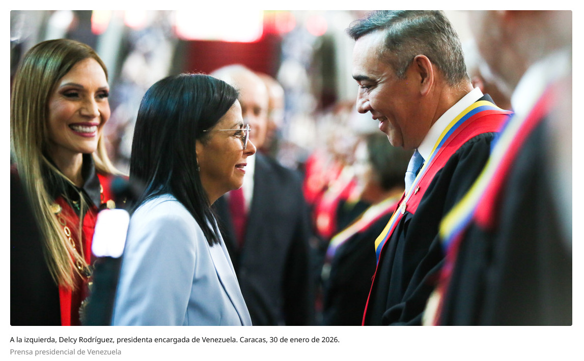 Delcy Rodríguez anuncia un proyecto de amnistía general en Venezuela