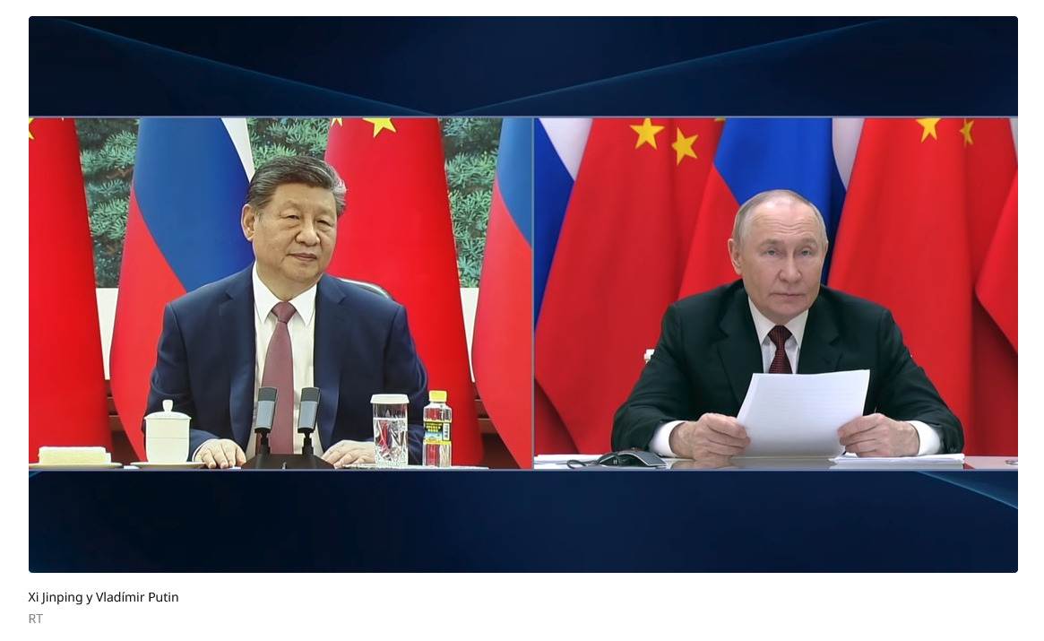 "Cooperación ejemplar": Putin mantiene una videoconferencia con Xi Jinping