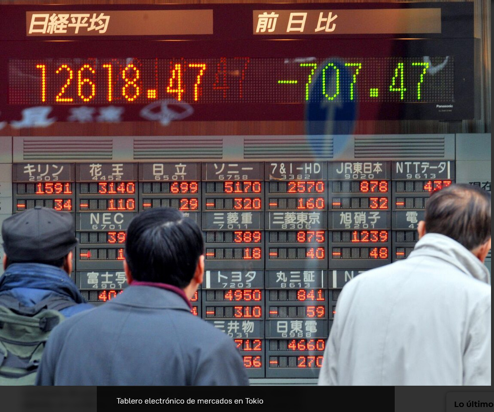 Caen los mercados asiáticos y el petróleo supera los 111 dólares por barril