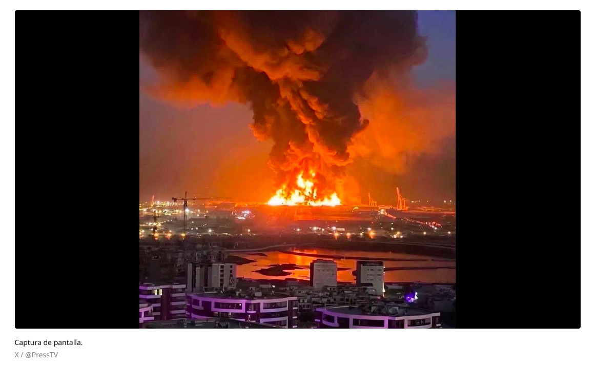  VIDEO/ Base estadounidense en Irak arde en llamas tras ataques con drones y misiles