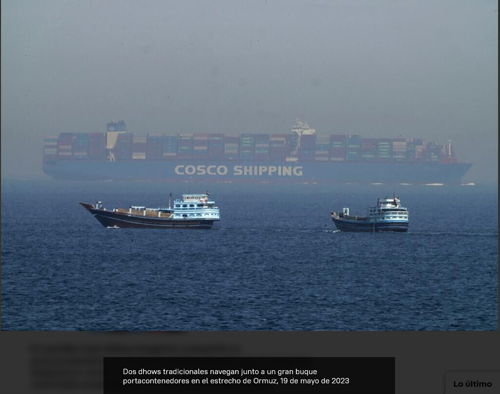 Irán anuncia que permitirá el paso seguro en el estrecho de Ormuz por dos semanas